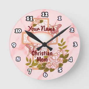 Christliche Mutter  Runde Wanduhr