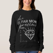 Christliche Mutter Sprüche 31:10 Juwel-Typografie Sweatshirt (Vorderseite)