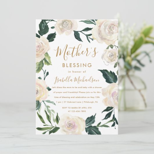 Christliche Mutter und Baby Segen Party Einladung (Stehend Vorderseite)