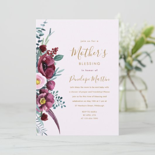 Christliche Mutter und Baby Segen Party Einladung (Stehend Vorderseite)
