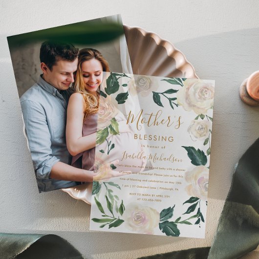 Christliche Mutter und Baby Segen Party Pergament Einladungen