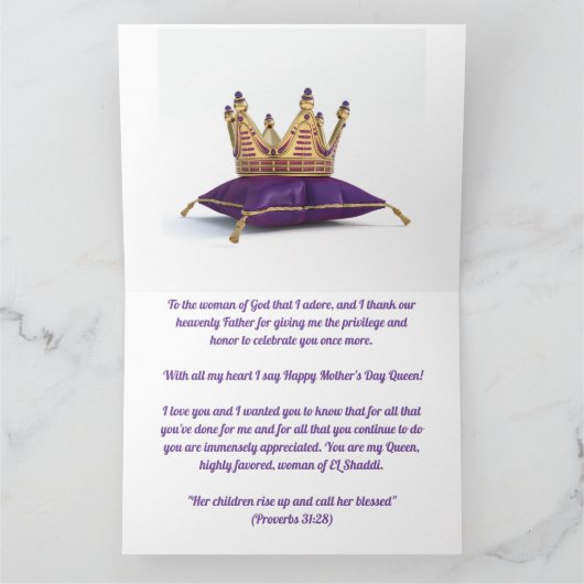 Christliche Muttertagskarte Karte (Innenseite)