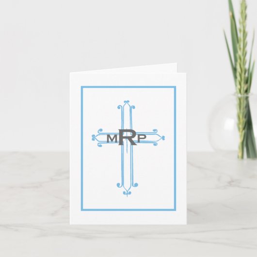 Christliche Notecard/Invite-Blue Karte (Vorderseite)