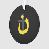 Christliche NS-Symbol Solidarität Cross Black Ornament (Vorderseite)