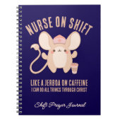 Christliche NURSE AUF SHIFT Jerboa Kaffee Nachtsch Notizblock (Vorderseite)