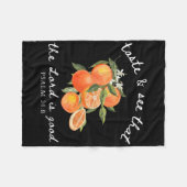 Christliche Orange Frucht Blume Bibel Vers Gärtner Fleecedecke (Vorderseite (Horizontal))