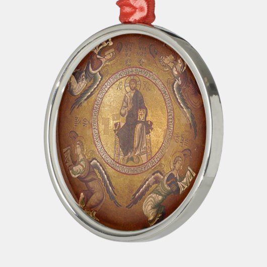 Christliche orthodoxe Ikone Christus Pantakrator Ornament Aus Metall (Links)