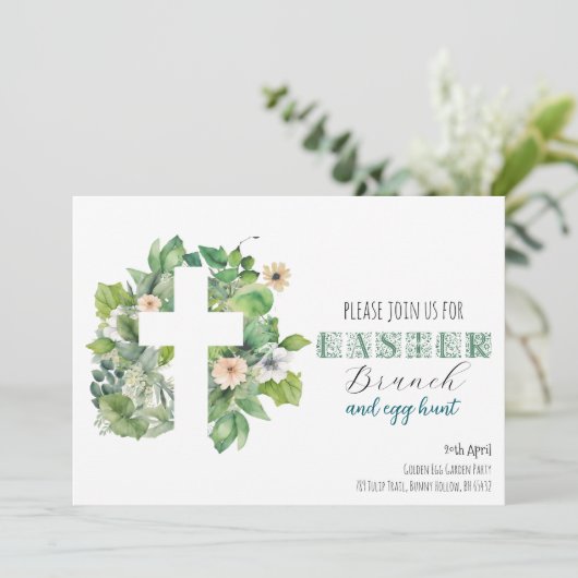 Christliche Osterfeier im Grünen Einladung (Stehend Vorderseite)
