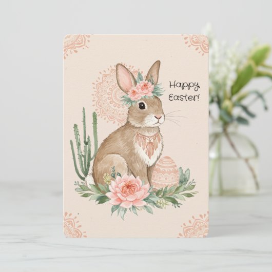 Christliche Osterhausdrucke & druckbar Feiertagskarte (Stehend Vorderseite)