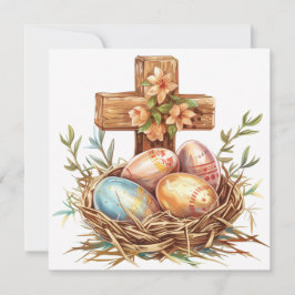Christliche Osterkarte, Ostereier und Jesus Cross Feiertagskarte