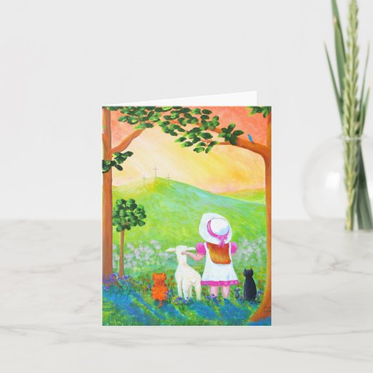 Christliche Osterkatzen Kreuzung Feiertagskarte (Vorderseite)