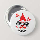 Christliche Paare VALENTINE GNOME Rote Herzen Button (Vorne & Hinten)
