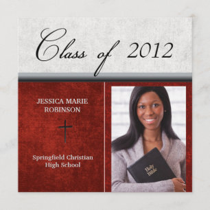 Christliche Parochiale Schule Foto Abschluss Rot Einladung