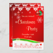 Christliche Party Einladung in Rot-Weiß und Grün (Vorne/Hinten)