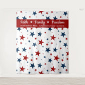 Christliche Patriotische Stars Fotobooth Hintergru Wandteppich (Vorderseite)