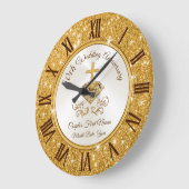 Christliche Personalisierte Geschenke zum Goldenen Große Wanduhr (Winkel)