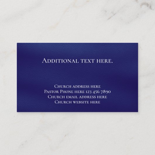 Christliche Pfarrkirche im benutzerdefinierten Tex Visitenkarte (Rückseite)