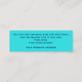 Christliche Pfarrkirche Moderne Türkis Natur Telefonnummerkarte (Rückseite)