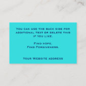 Christliche Pfarrkirche Moderne Türkis Natur Visitenkarte (Rückseite)