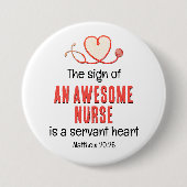 Christliche PHANTASTISCHE NURSE SERVANT HERZ indiv Button (Vorderseite)