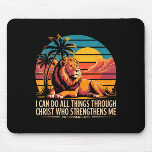 Christliche Philipans 4 13 Religiöser Löwe Stärke Mousepad