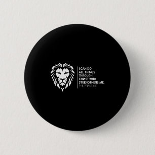 Christliche Philipper 4_13 Religiöser Löwe Stärke Button
