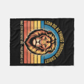 Christliche Philipper 4_13 Religiöser Löwe Stärke Fleecedecke (Vorderseite (Horizontal))