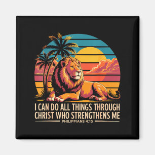 Christliche Philipper 4 13 Religiöser Löwe Stärke Magnet
