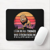Christliche Philipper 4_13 Religiöser Löwe Stärke Mousepad (Mit Mouse)