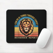 Christliche Philipper 4_13 Religiöser Löwe Stärke Mousepad (Mit Mouse)