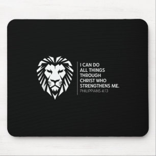 Christliche Philipper 4_13 Religiöser Löwe Stärke Mousepad