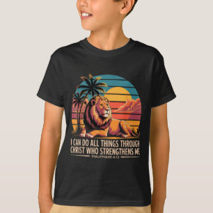 Christliche Philipper 4_13 Religiöser Löwe Stärke T-Shirt