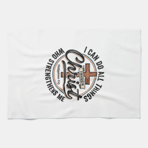 Christliche Philipper 4_13 Vintage-Zitat-Shirt Des Geschirrtuch