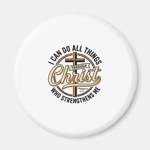 Christliche Philipper 4_13 Vintage-Zitat-Shirt Des Magnet