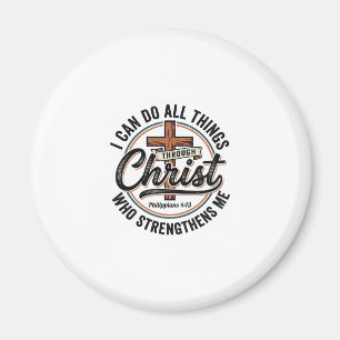 Christliche Philipper 4_13 Vintage-Zitat-Shirt Des Magnet