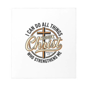 Christliche Philipper 4_13 Vintage-Zitat-Shirt Des Notizblock