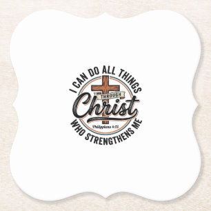 Christliche Philipper 4_13 Vintage-Zitat-Shirt Des Untersetzer