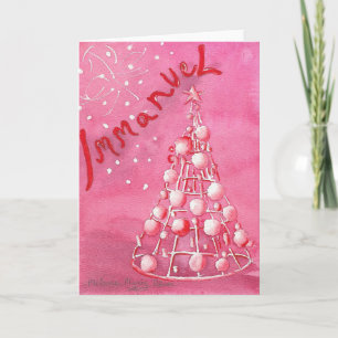 Christliche Pink Weihnachtsbaumkarte Karte