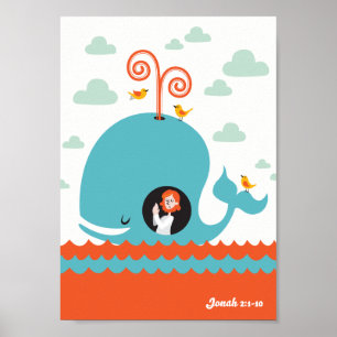 Christliche Plakatbibelgeschichte Jonah und The Wh Poster