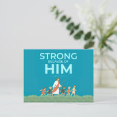 Christliche Postkarte Psalm 28:7 Stark in Ihm (Stehend Vorderseite)