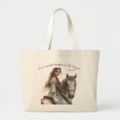 Christliche Prinzessin auf Horseback Tote Bag 5 Gr Jumbo Stoffbeutel (Vorne)