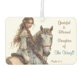 Christliche Prinzessin bei Horseback Air Freshener Autolufterfrischer (Rückseite)