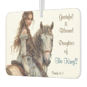 Christliche Prinzessin bei Horseback Air Freshener Autolufterfrischer (Links)