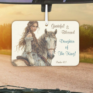 Christliche Prinzessin bei Horseback Air Freshener Autolufterfrischer