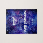 Christliche Psalmen Wasserfarben Galaxie Sterne Bi Puzzle (Horizontal)