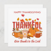 Christliche Pumpkin THANKFUL Happy Thanksgiving Feiertagskarte (Vorne/Hinten)