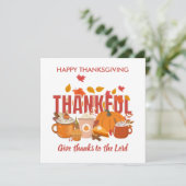 Christliche Pumpkin THANKFUL Happy Thanksgiving Feiertagskarte (Stehend Vorderseite)