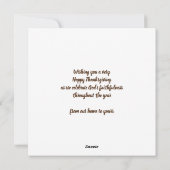 Christliche Pumpkin THANKFUL Happy Thanksgiving Feiertagskarte (Rückseite)