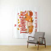 Christliche Pumpkin THANKFUL Happy Thanksgiving Wandteppich (Beispiel)