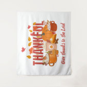 Christliche Pumpkin THANKFUL Happy Thanksgiving Wandteppich (Vorderseite)
